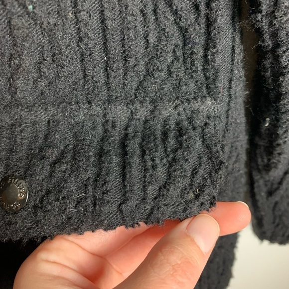 FILSON Women’s Black Wool Jacket Size Medium Cable-Knit  Full Zip Pockets - Picture 16 of 16